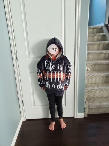 Customer photo review of Dog Lover SWLF3017 Hoodie Wearable Blanket