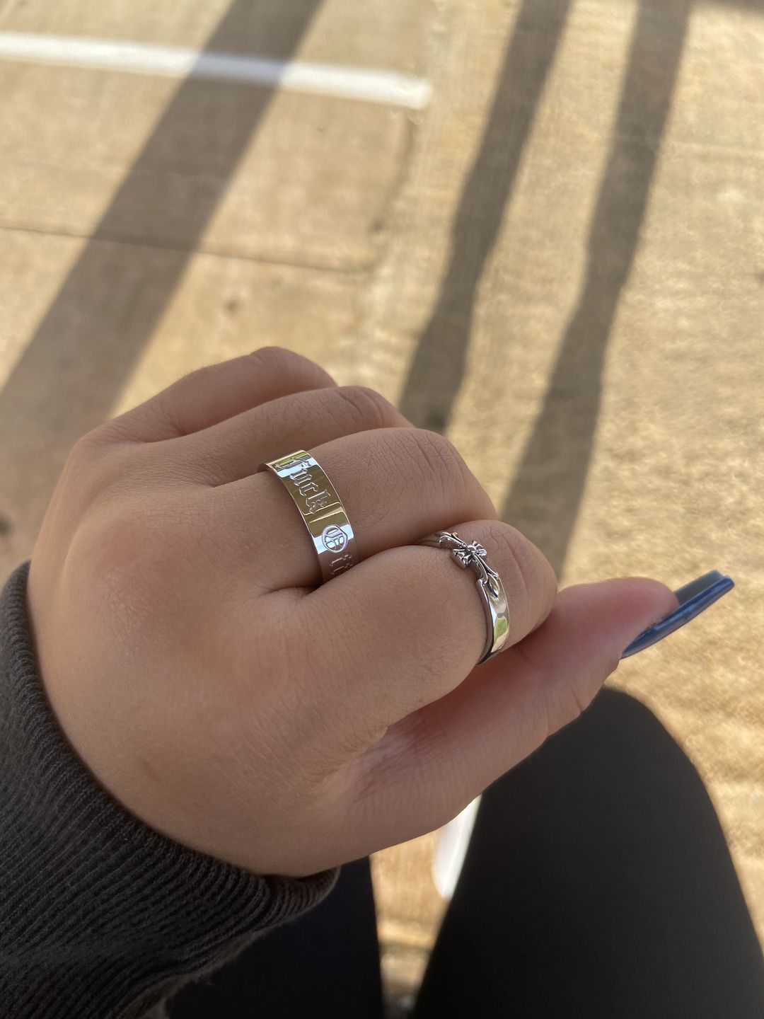 Customer photo review of Silver Cross Ring Band