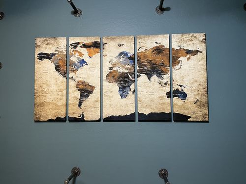 Customer photo review of Grunge Old World Map Wall Art Canvas Print