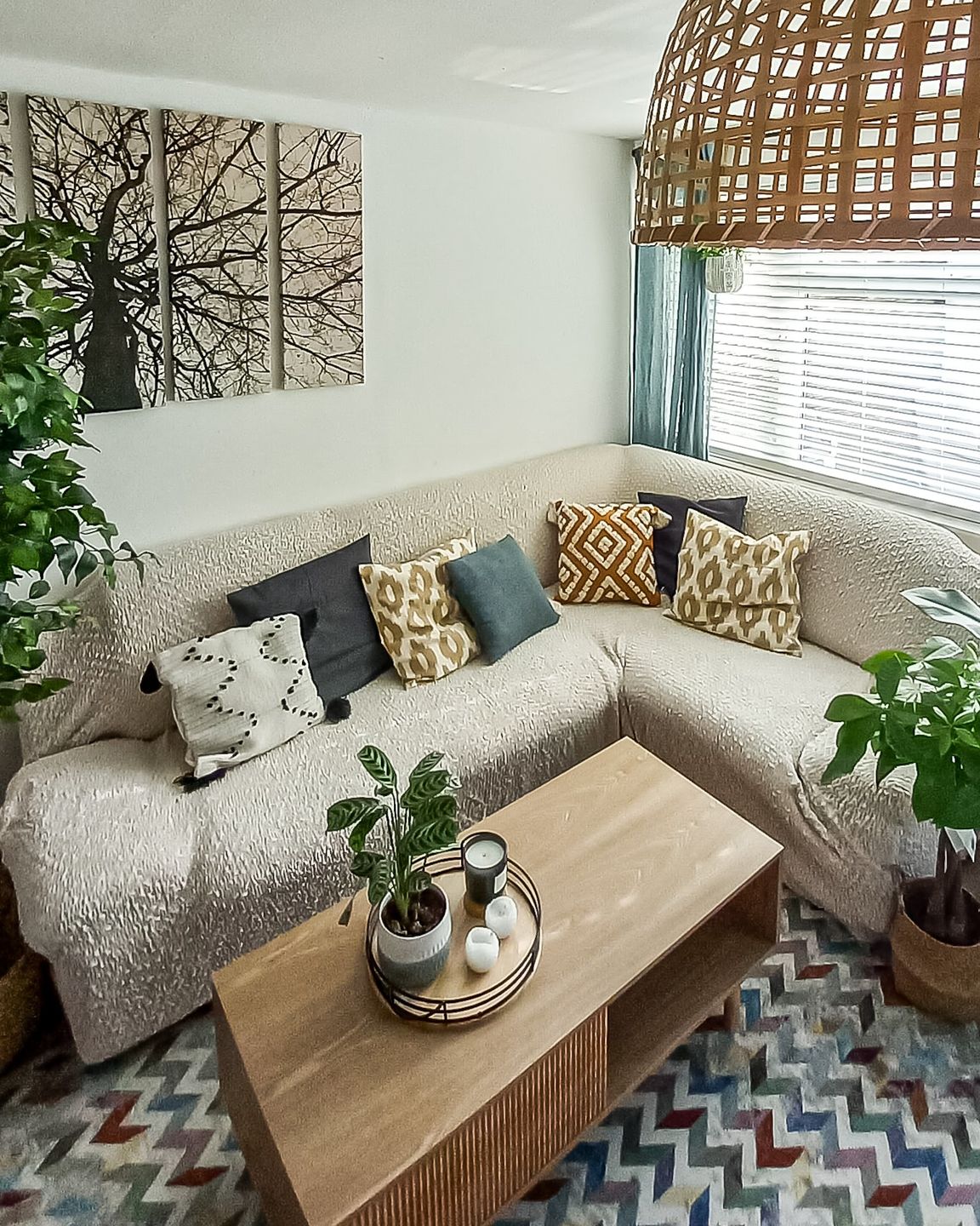 Customer photo review of Corner Sofa Cover - Beige, Velvet Collection