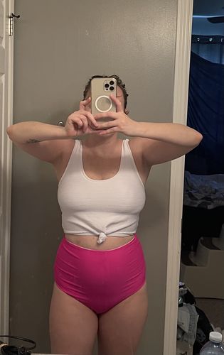 Customer photo review of Traveler Top | White Rib Knit