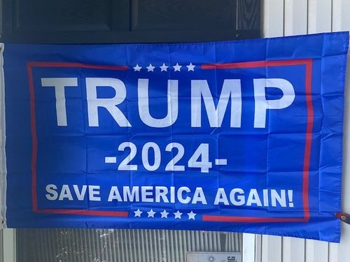 Customer photo review of Trump 2024 Save America Again Limited Edition 3 x 5 Flag