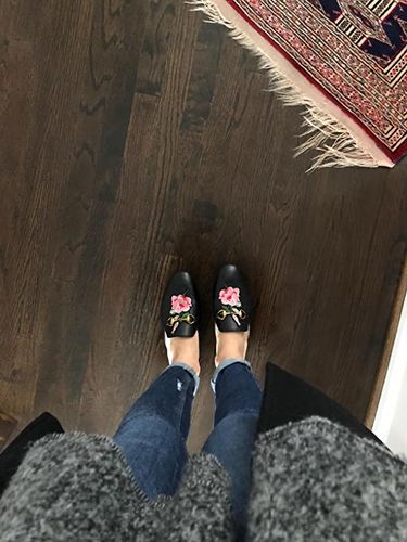 Customer photo review of Red Heart Buckle Shoes Mules