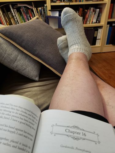 Customer photo review of J.B. Field's Icelandic "40 Below Arctic Trail" Wool Slipper Sock (2pk)