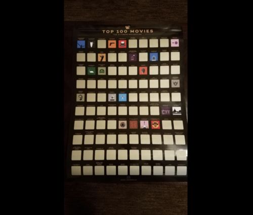 Customer photo review of Vespani 100 Movie Scratch Off Poster