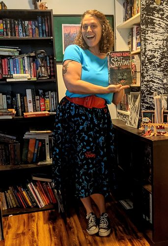Customer photo review of FINAL SALE - Pet Sematary Vacation Swing Skirt in Better Off Dead Print - Vixen by Micheline Pitt