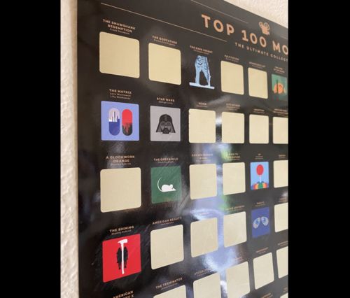 Customer photo review of Vespani 100 Movie Scratch Off Poster