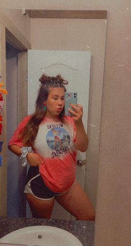 Customer photo review of Ladies Weekend Hooker Fishing Bleached Tee