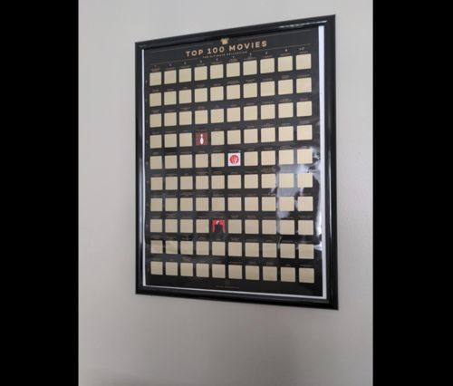 Customer photo review of Vespani 100 Movie Scratch Off Poster