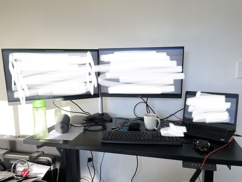 Customer photo review of Evo Electric Standing Height Adjustable  Desk