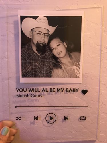 Customer photo review of Custom Song Plaque - The Best Anniversary Gift for Couples