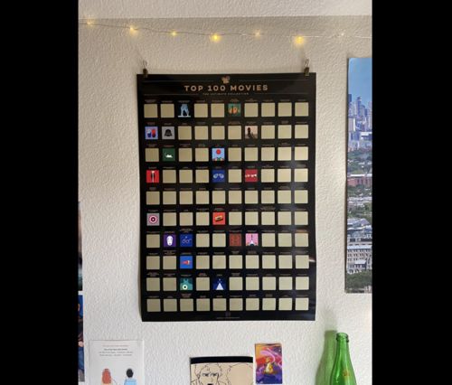 Customer photo review of Vespani 100 Movie Scratch Off Poster