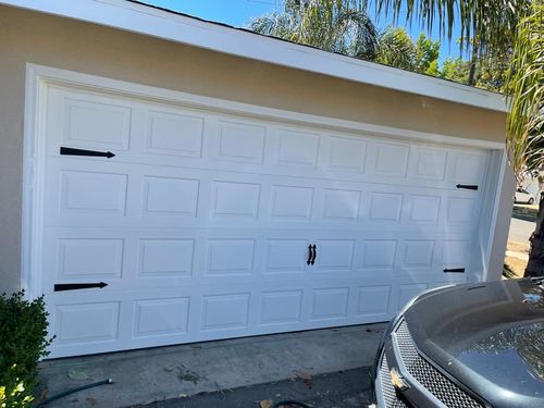 Customer photo review of Decorative Garage Door Hinge and Handle Magnet Accents (6-PC Set)