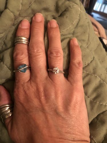 Customer photo review of Moissanite Series Fashion Six Prong Sterling Silver Ring