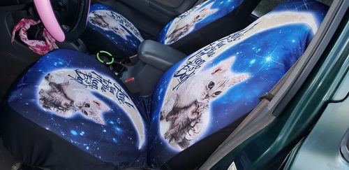 Customer photo review of Lovely Cat Car Seat Covers Custom I Love You To The Moon And Back Car Accessories Gifts Idea For Dad