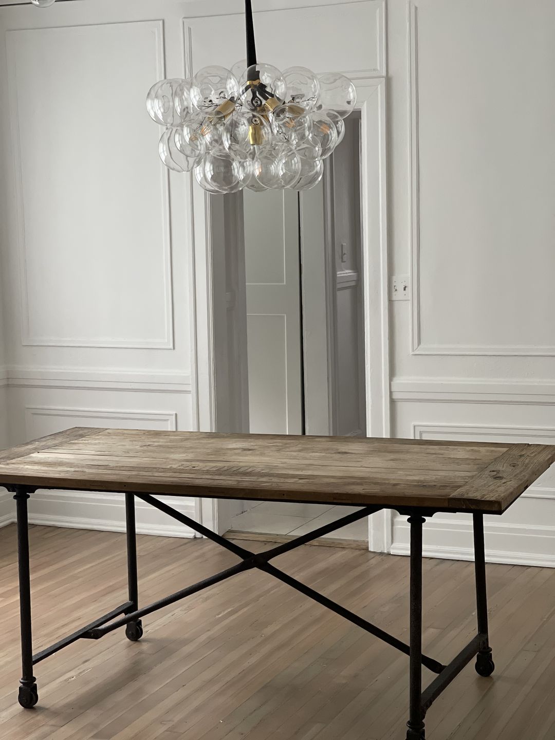 Customer photo review of Modern Clear Glass Bubble Cluster Chandelier