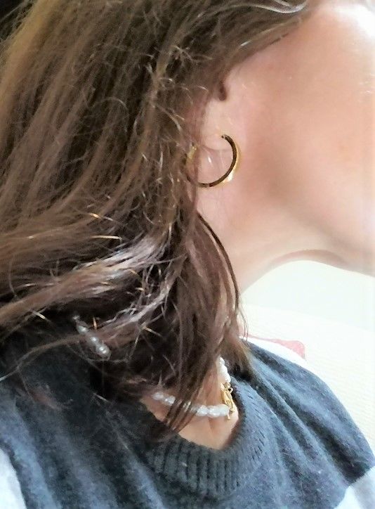Customer photo review of ARGOLLAS LISAS 25MM BAÑADAS EN ORO