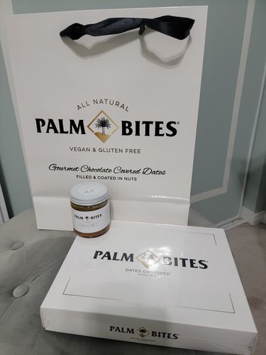 Customer photo review of Palm Bites Pistachio Butter Jar