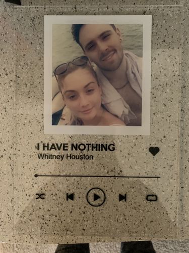 Customer photo review of Custom Song Plaque - The Best Anniversary Gift for Couples