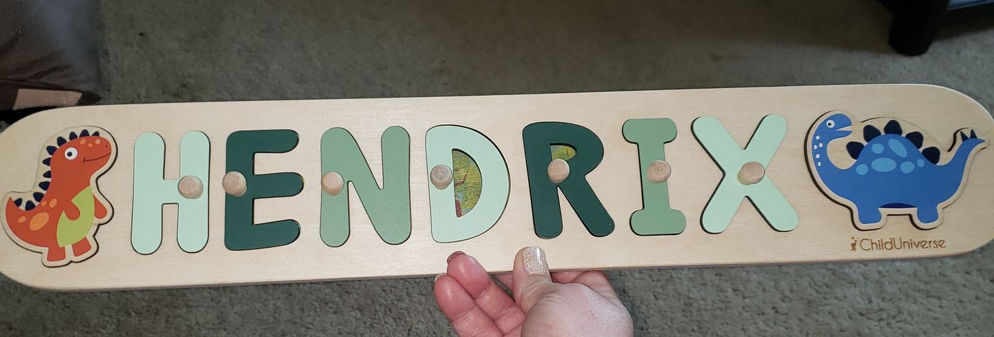Customer photo review of Acrylic Stand for Name Puzzle