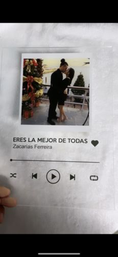 Customer photo review of Custom Song Plaque - The Best Anniversary Gift for Couples