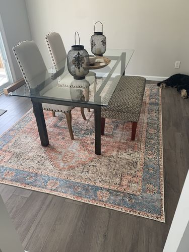 Customer photo review of Distressed Vintage Cezanne Terracotta Sky Area Rug