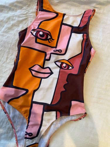 Customer photo review of Abstract figure swimsuit