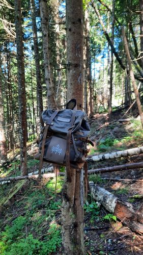 Customer photo review of Rucksack Mit Patch / Olivgrau (🌲)