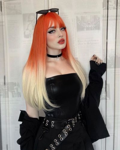 Customer photo review of New orange gradient wig WS2294