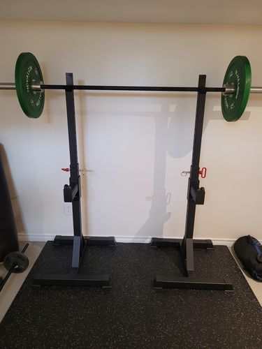 Customer photo review of Heavy duty adjustable squat / bench stands