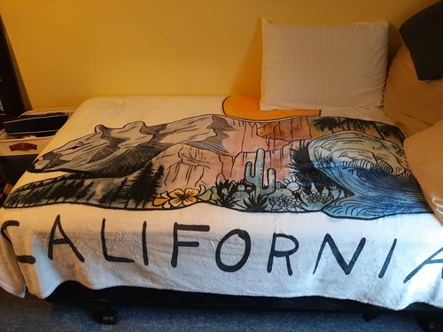 Customer photo review of Mountains & Ocean Ivory Blanket