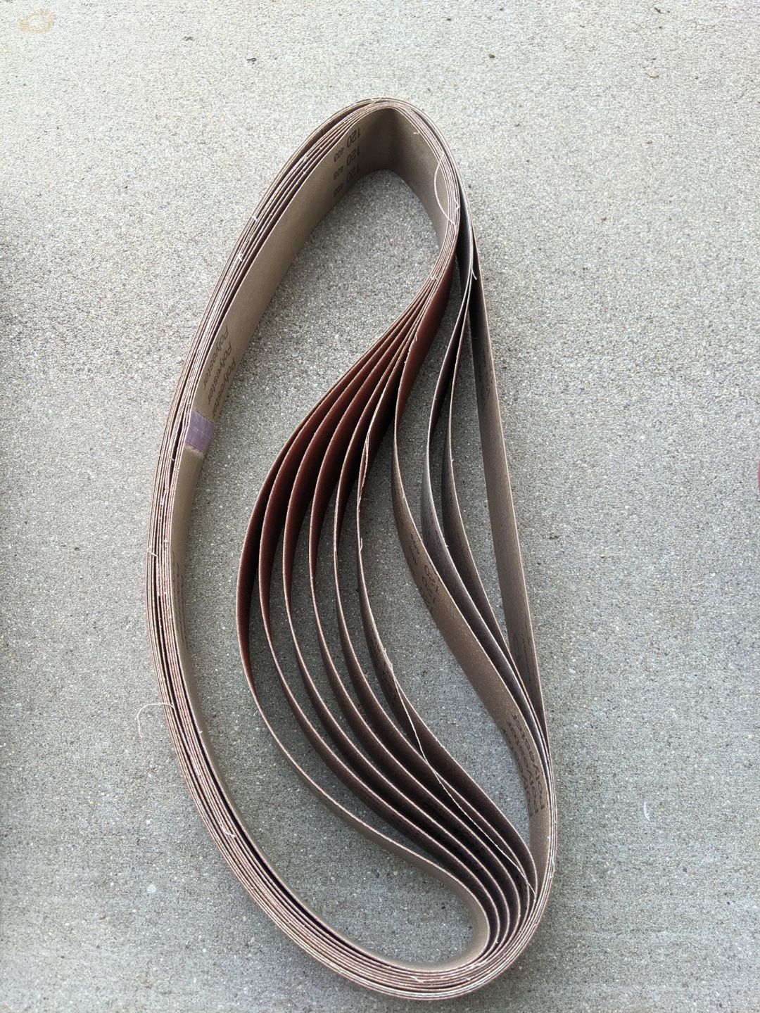 Customer photo review of 2 x 48 Inch EdgeCore Premium Ceramic Grinding Belts, 6 Pack