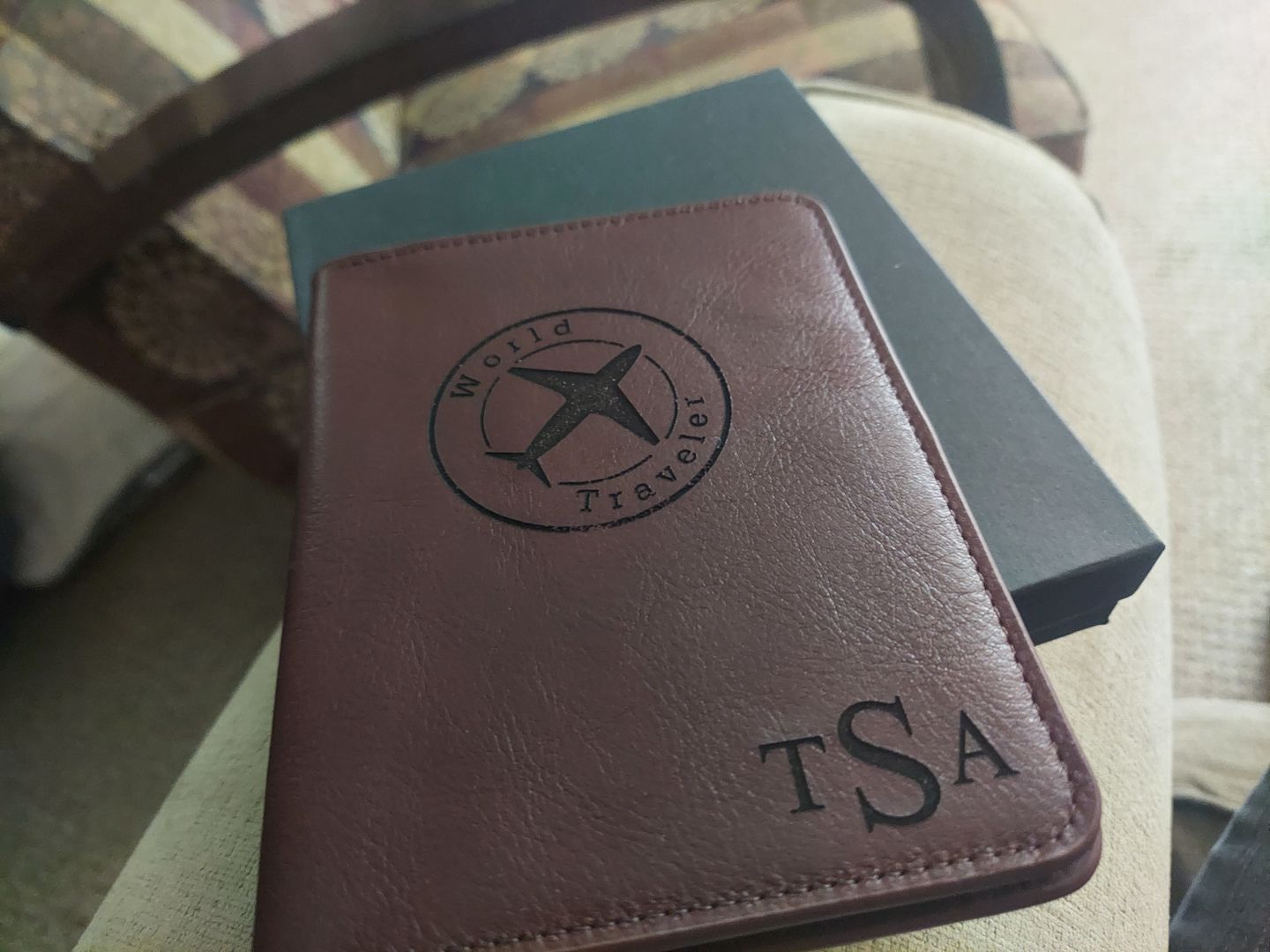 Customer photo review of Personalized Leather Passport Holder