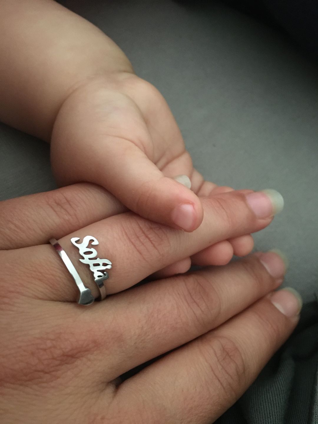 Customer photo review of LOANYA Ring mit persönlichem Namen