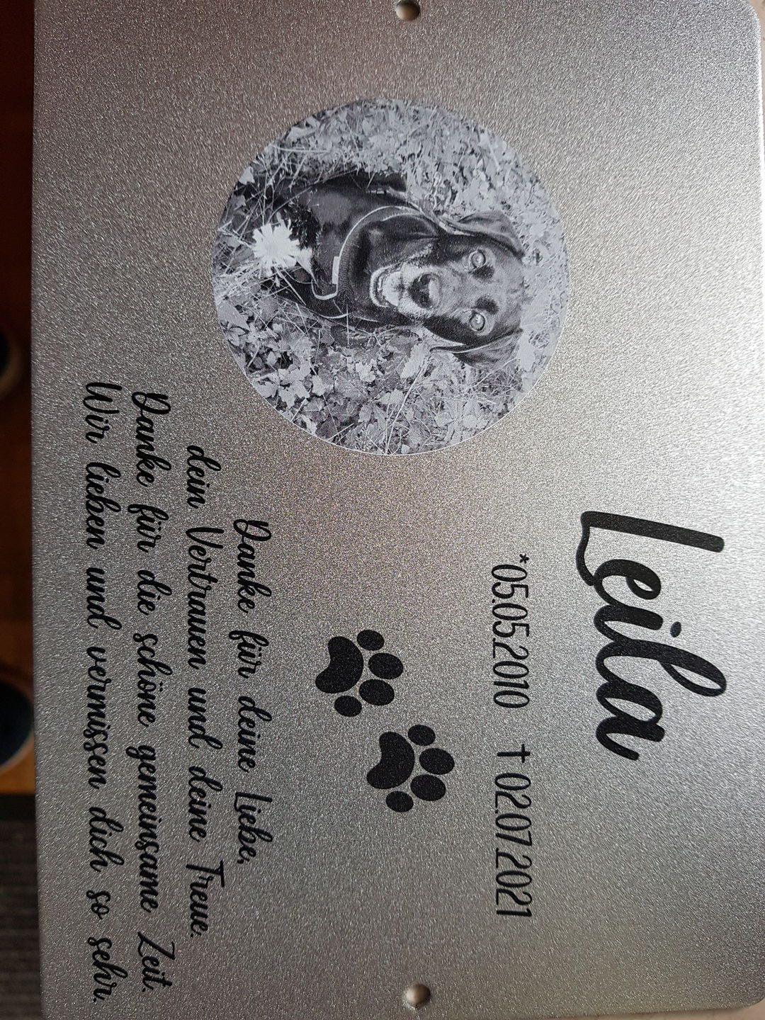 Customer photo review of Gedenktafel Hund "Lieblingshund"
