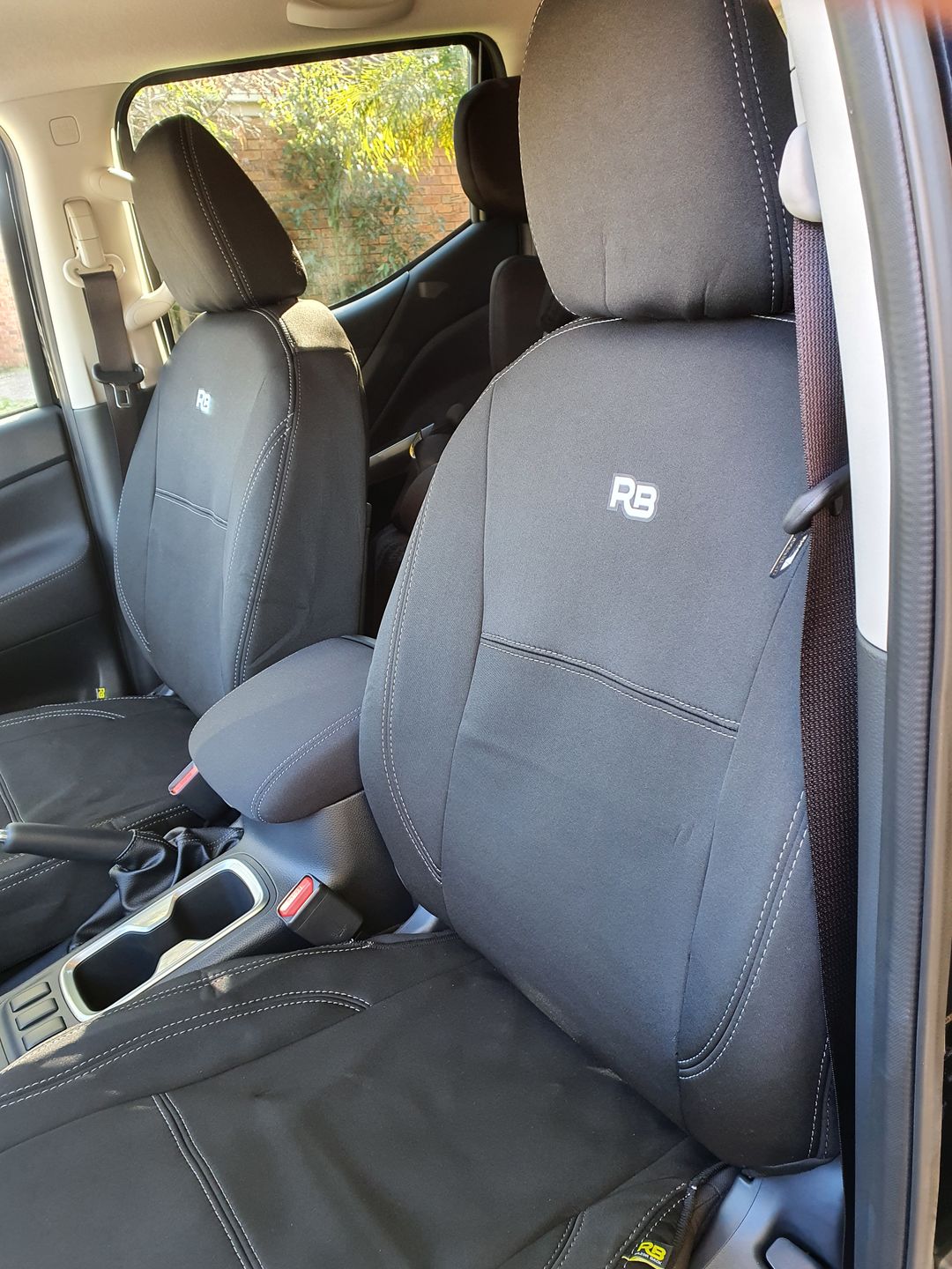 Customer photo review of Nissan Navara Series 5 Neoprene 2x Front Seat Covers (In Stock)
