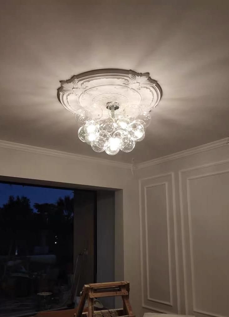 Customer photo review of Modern Cluster Glass Bubble Chandelier / Semi Flush