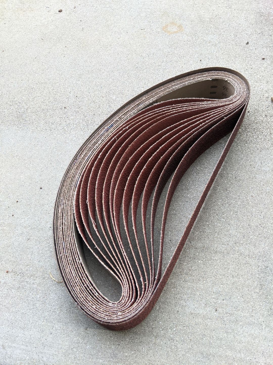Customer photo review of 2 x 48 Inch EdgeCore Premium Ceramic Grinding Belts, 6 Pack