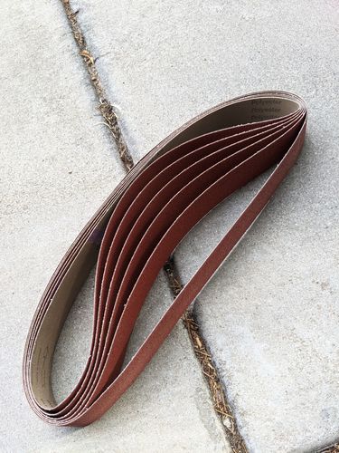 Customer photo review of 2 x 48 Inch EdgeCore Premium Ceramic Grinding Belts, 6 Pack