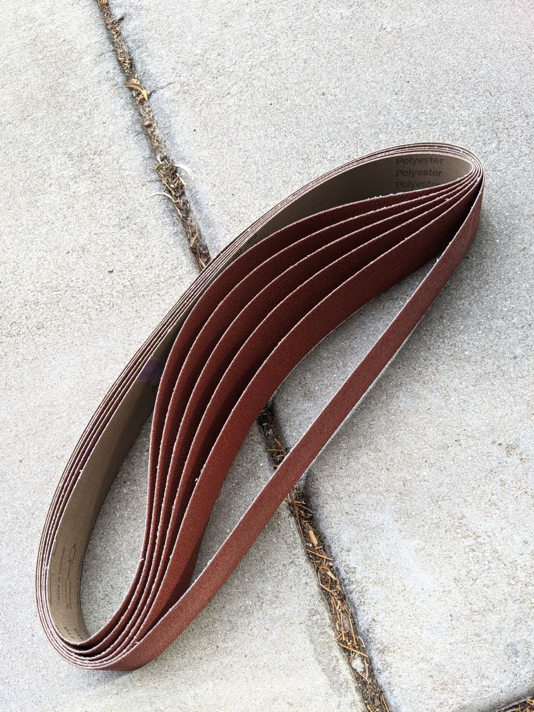 Customer photo review of 2 x 48 Inch EdgeCore Premium Ceramic Grinding Belts, 6 Pack