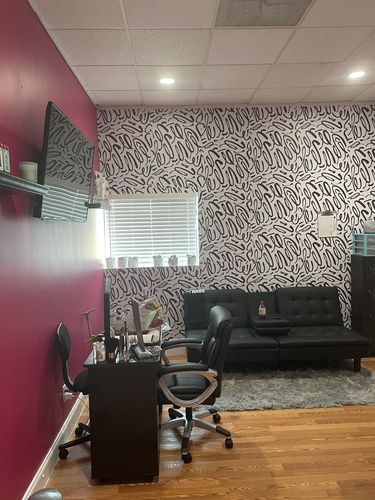 Customer photo review of Removable Wallpaper Peel and Stick Wallpaper Wall Paper Wall Mural - Black and White Wallpaper - A589