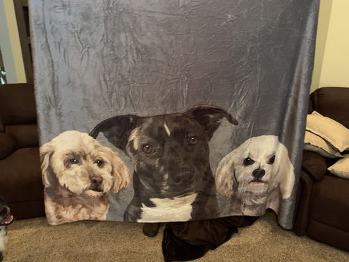 Customer photo review of Custom Pet Fleece Blanket