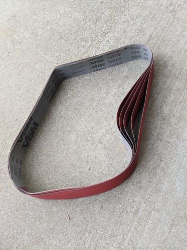 Customer photo review of 2 X 48 Inch Flexible Ceramic Sanding Belts, 6 Pack