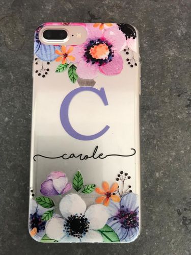Customer photo review of Personalised Violet Flowers iPhone Case