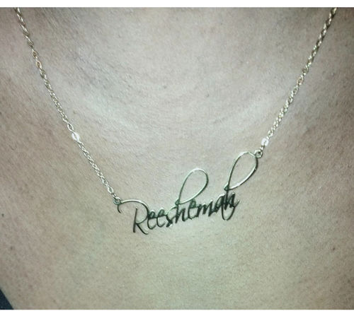 Customer photo review of Signature Nameplate Necklace