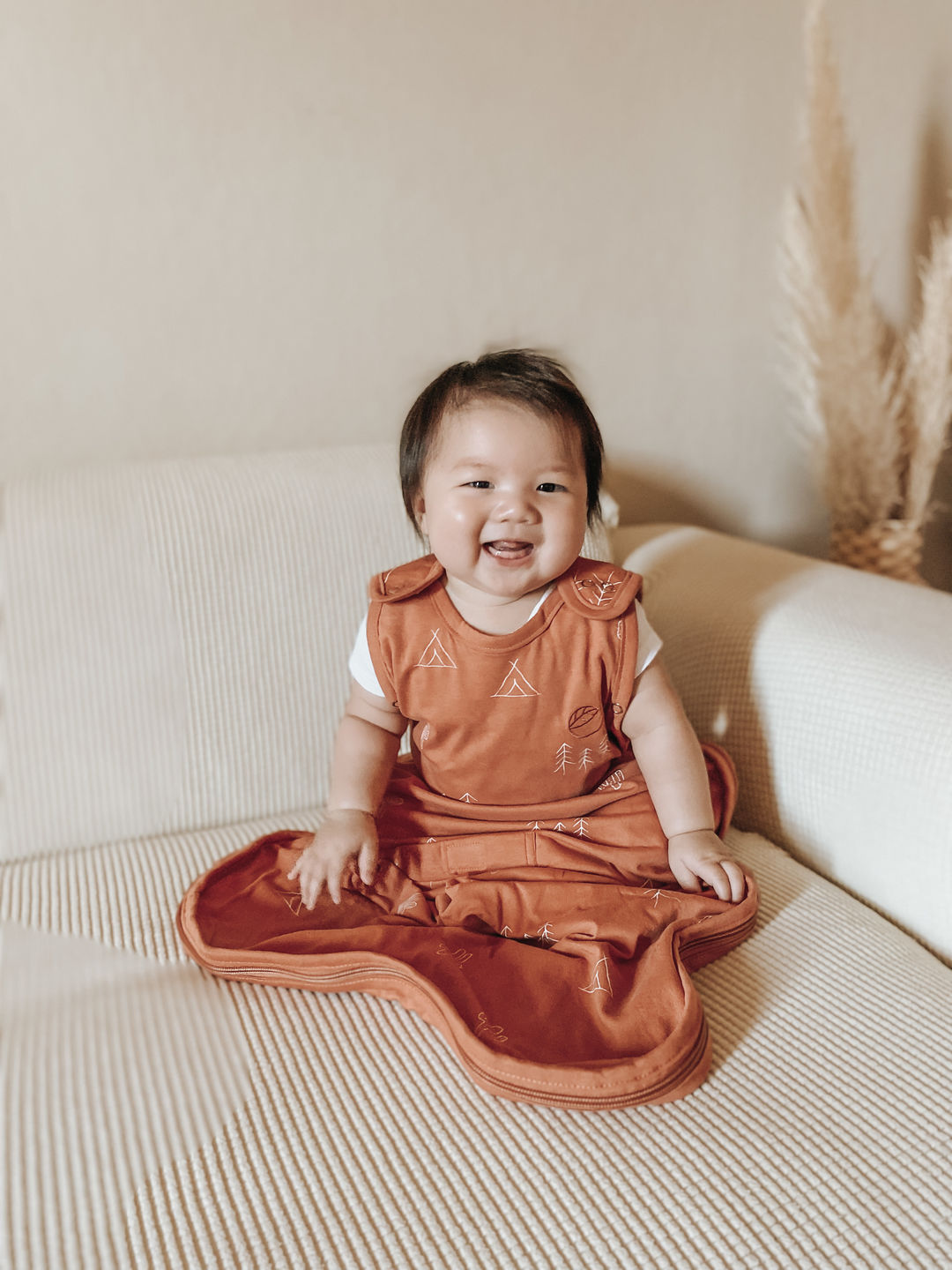 Customer photo review of Ecolino® Adjustable Baby Sleep Bag, Organic Cotton, Universal Size: 2 Months - 2 Years, Desert