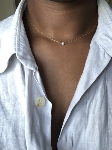 Customer photo review of Mariah solitaire mini pearl choker