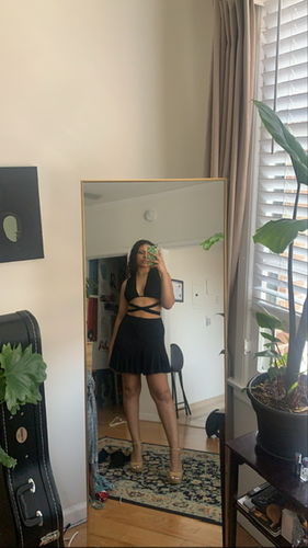 Customer photo review of Cross open back wrapped top Final Sale