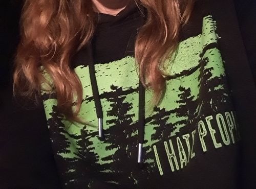 Customer photo review of I HATE PEOPLE - Bio Unisex Hoodie (PREMIUM)