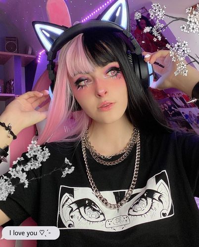 Customer photo review of Lolita black powder color matching wig WS2054